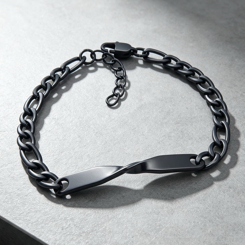 Cold Style Adjustable Extension Chain Bracelet Mobius Twist Long Curved Bar Nk Chain
