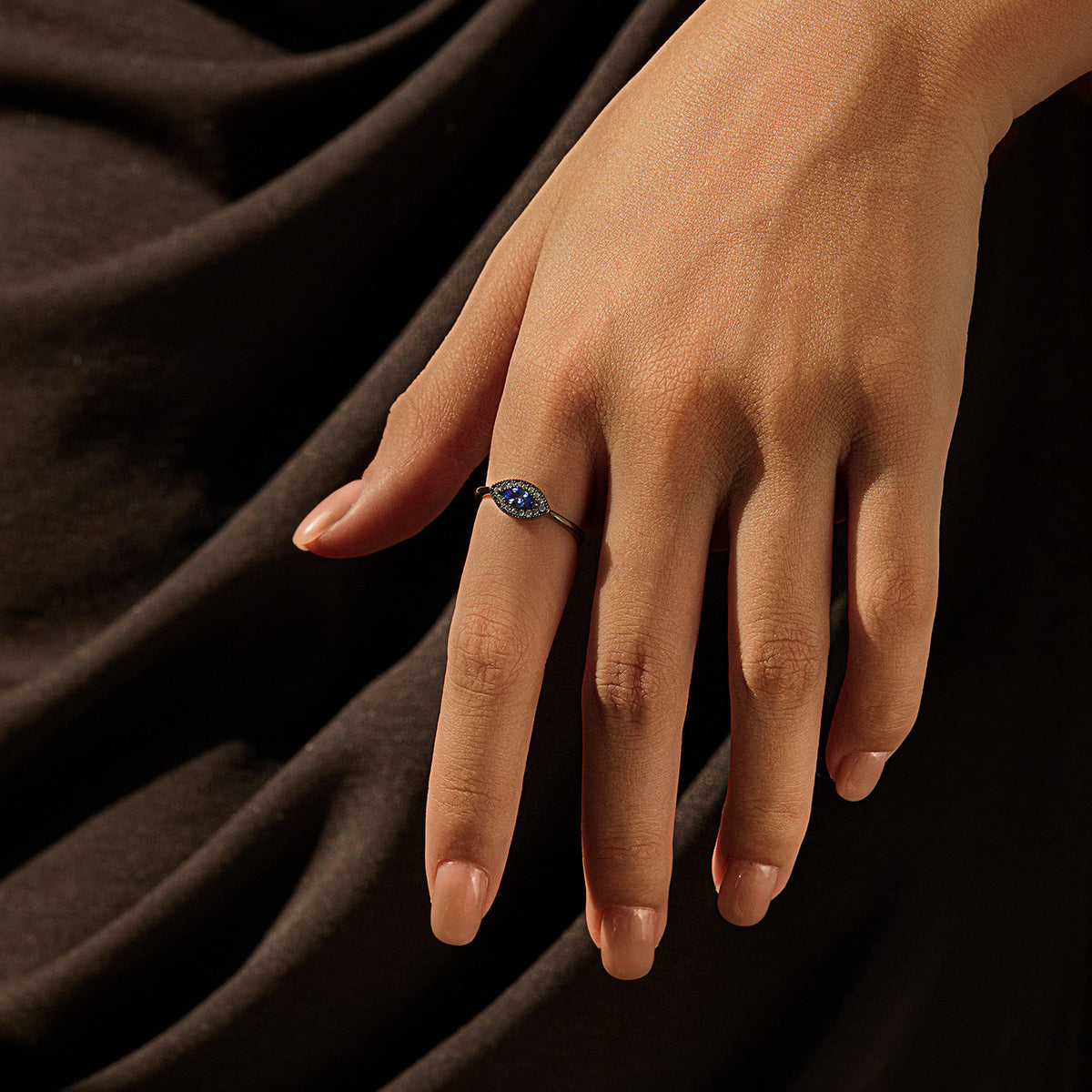 925 Sterling Silver Tanzanite-Color Ring