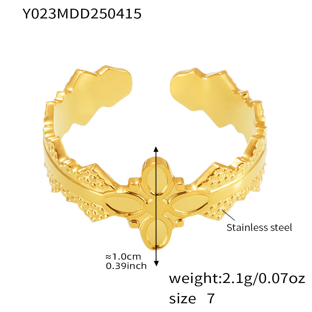 Planderful Geometric Opening Ring For Women Stainless Steel