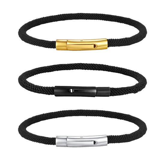Europe America Milan Rope Stainless Steel Bracelet for Men