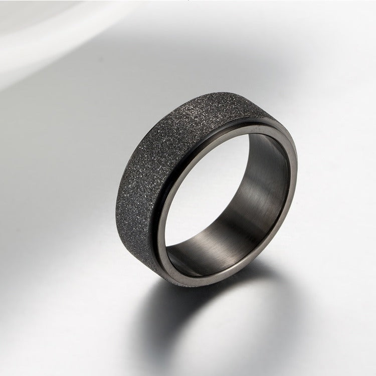 Planderful Rotating Stainless Steel Ring Matte Finish For Unisex Style Gold Plated Accent Everyday Genie Collection
