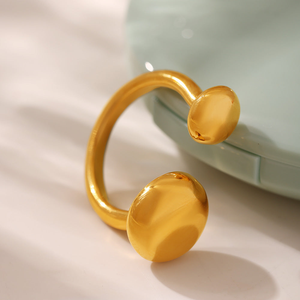 Planderful Everyday Genie Two Tone Geometric Open Ring Women