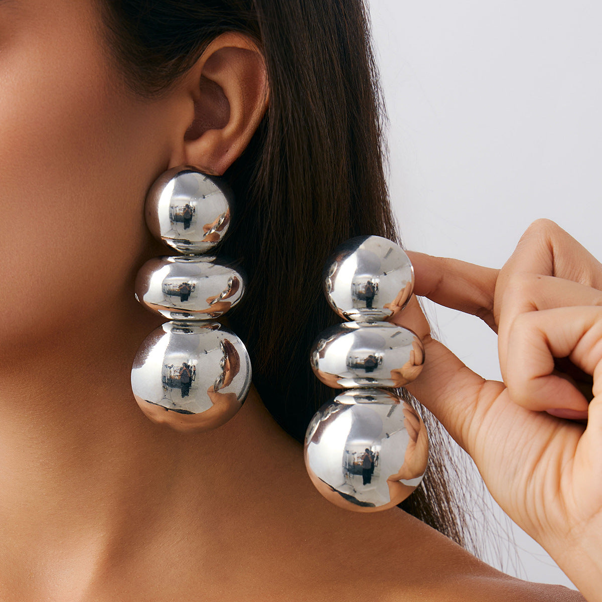 Planderful Vienna Verve Geometric Statement Earrings for Women Irregular Pleated Metal Jewelry