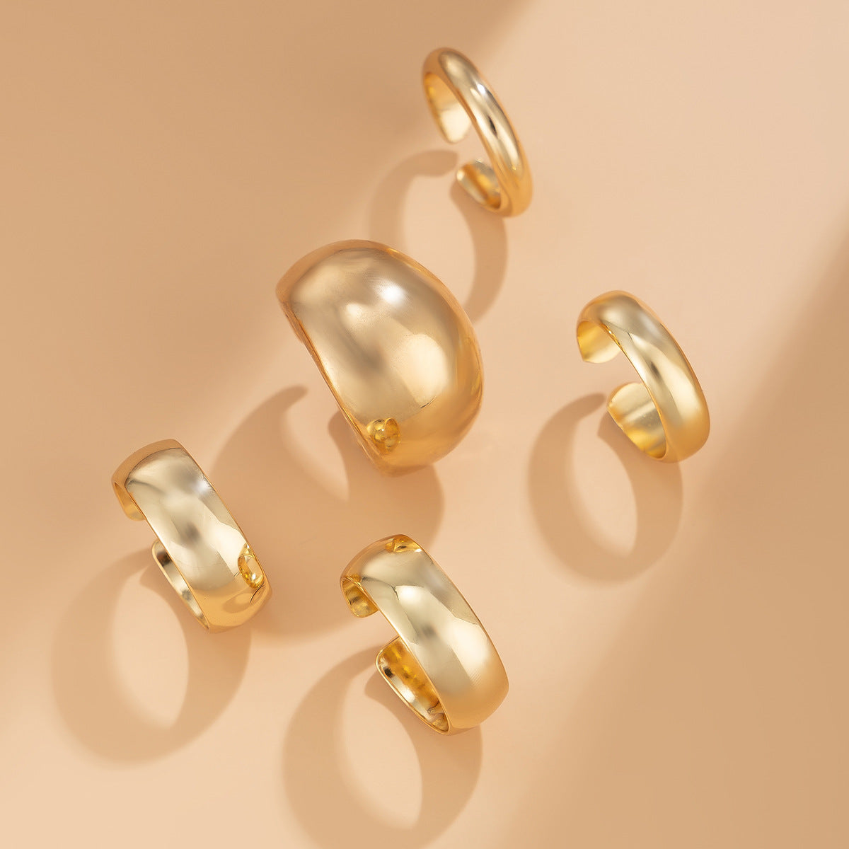 Planderful Vienna Verve Geometric Metal Ring For Fashion Forward Adults With Irregular Lava Texture