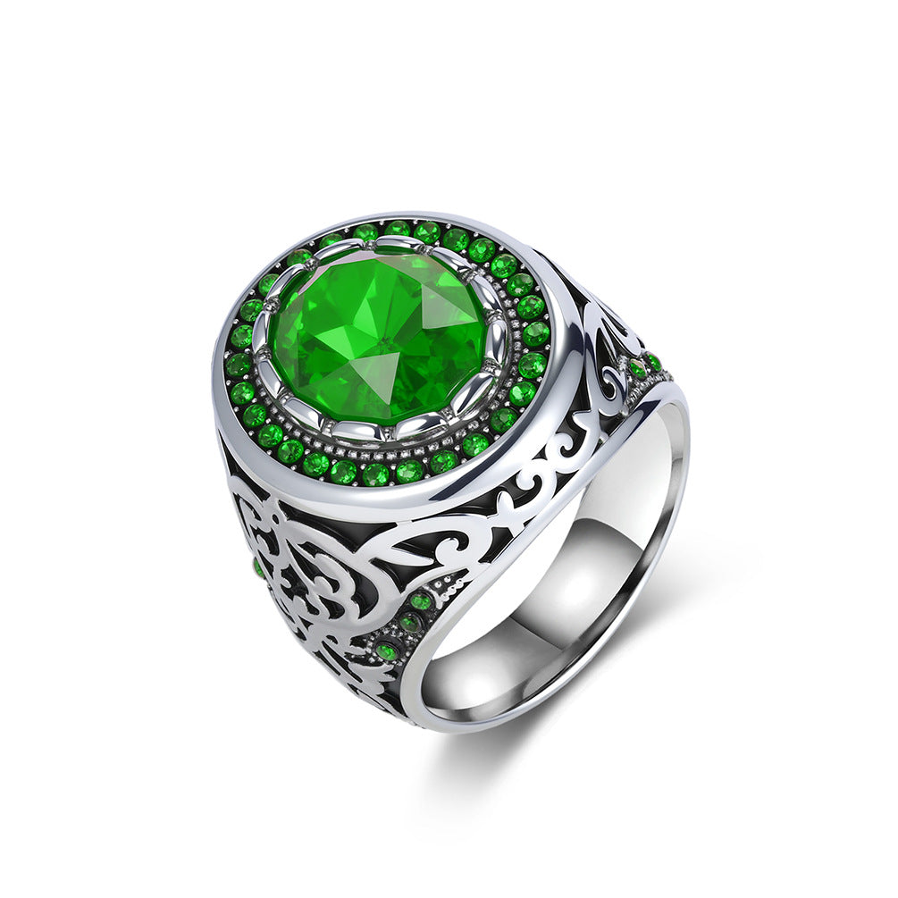 Stainless Steel Gemstone Vintage Ring