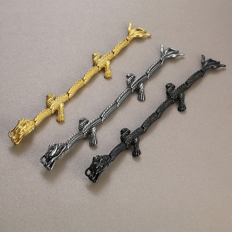 Guochao Benming Year Lucky Transshipment Dragon Bracelet – National Style Stainless