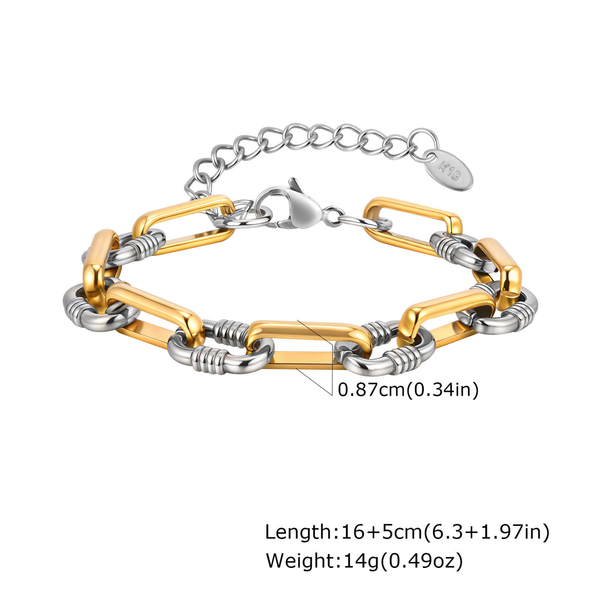 And Embossed Oval Handmade Stainless Steel Bracelet for Women
