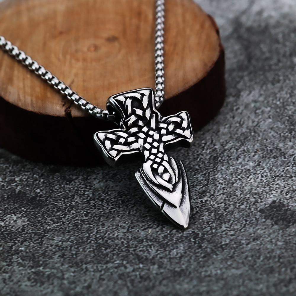 European And American Style Cross Celtic Knot Pendant Necklace