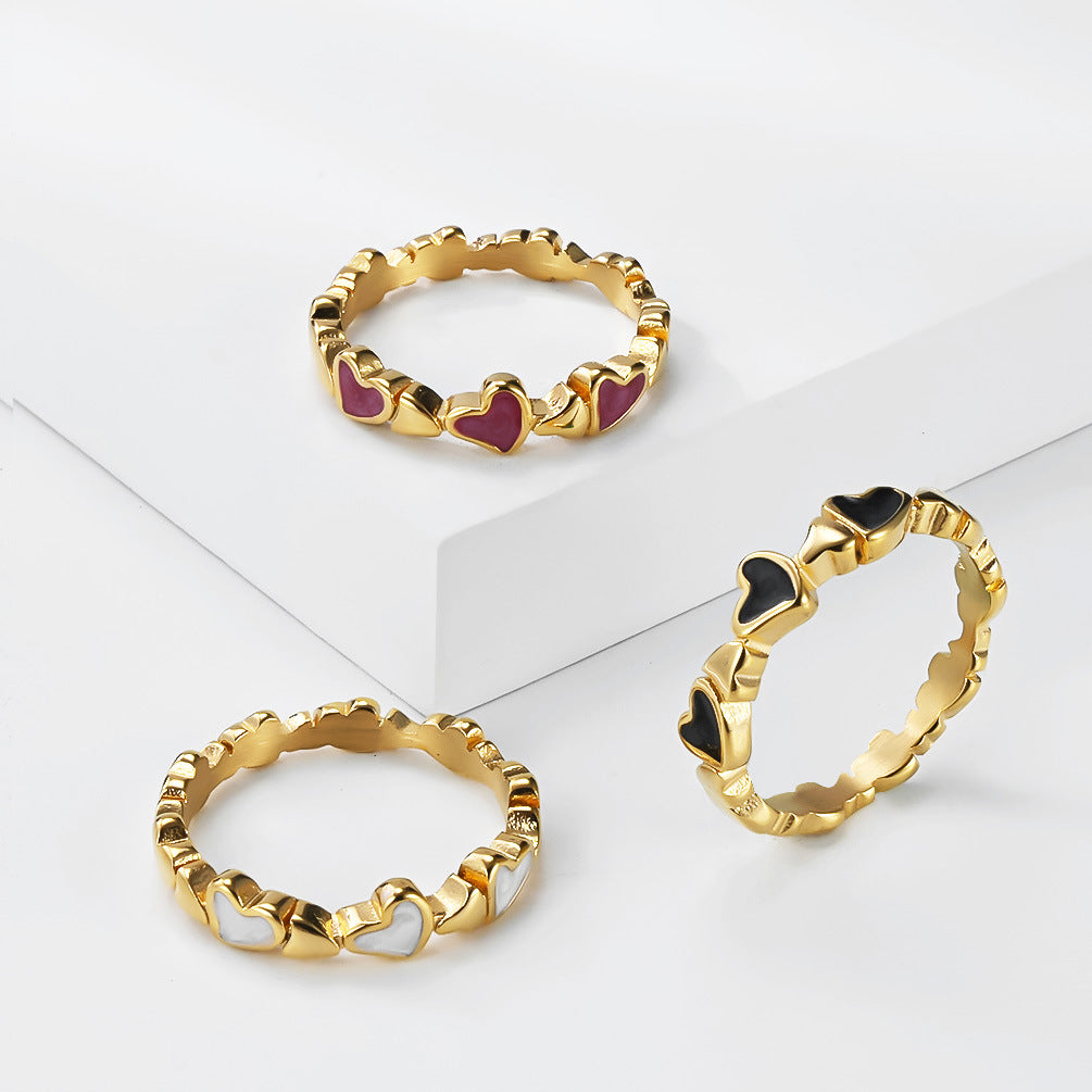 Steel Ring – Elegant Heart-Shaped Drop For Women