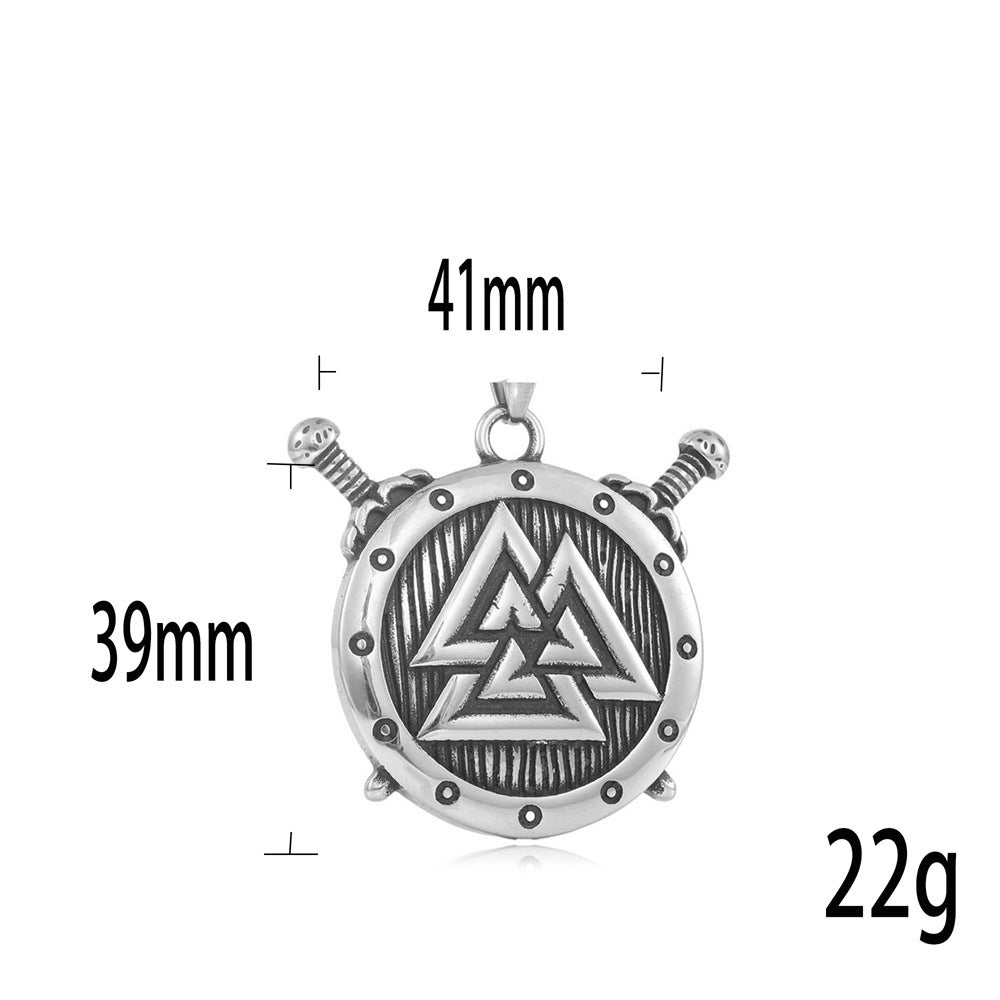 European And American Stainless Steel Viking Triangle Pendant