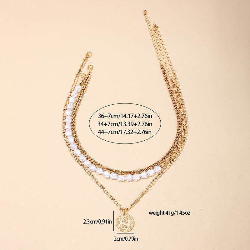 European Beach Beauty Pearl Necklace Set - 3 Piece Vacation Collection