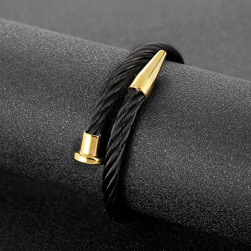 Stainless Steel – Nail Bracelet – Titanium Steel Men's Steel Wire