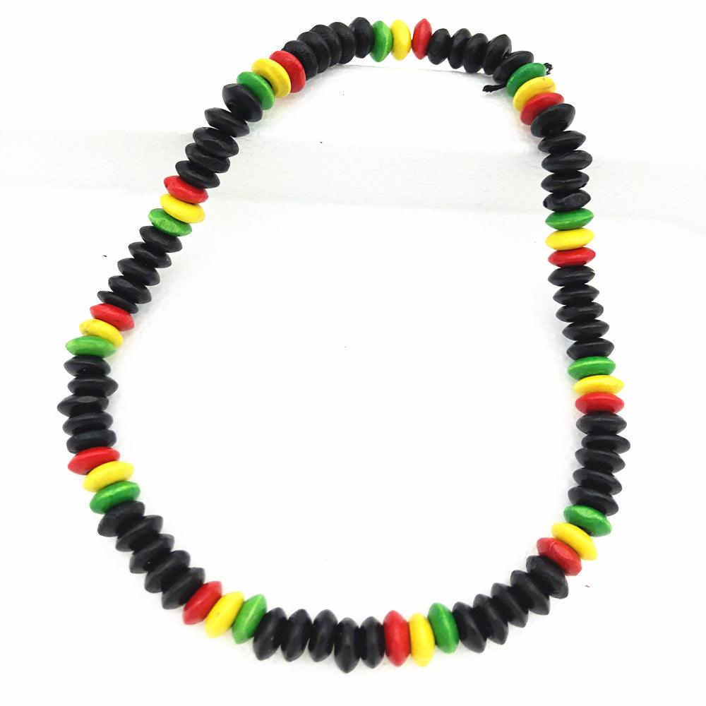 African Rhythms Wooden Beads Necklace Set with Headband