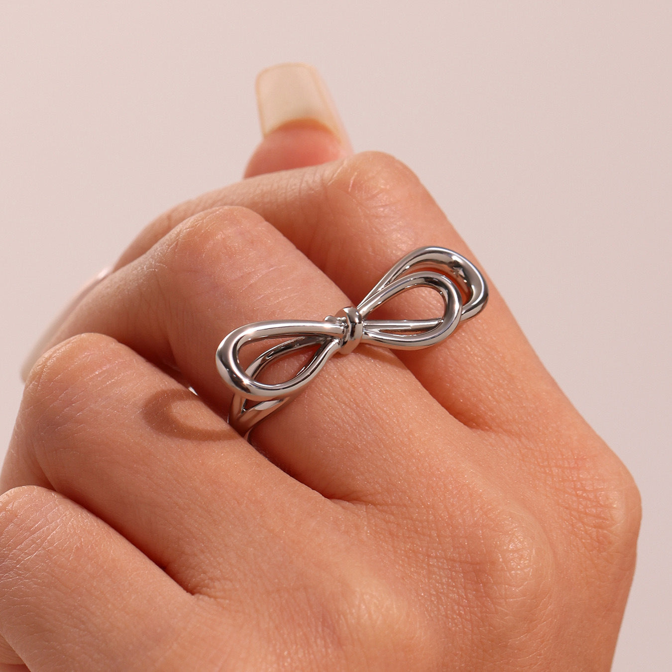 Planderful Bow Open Ring For Women Plated 18K Gold Copper