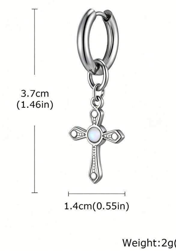 Stainless Steel Cross Geometric Punk Single Earring