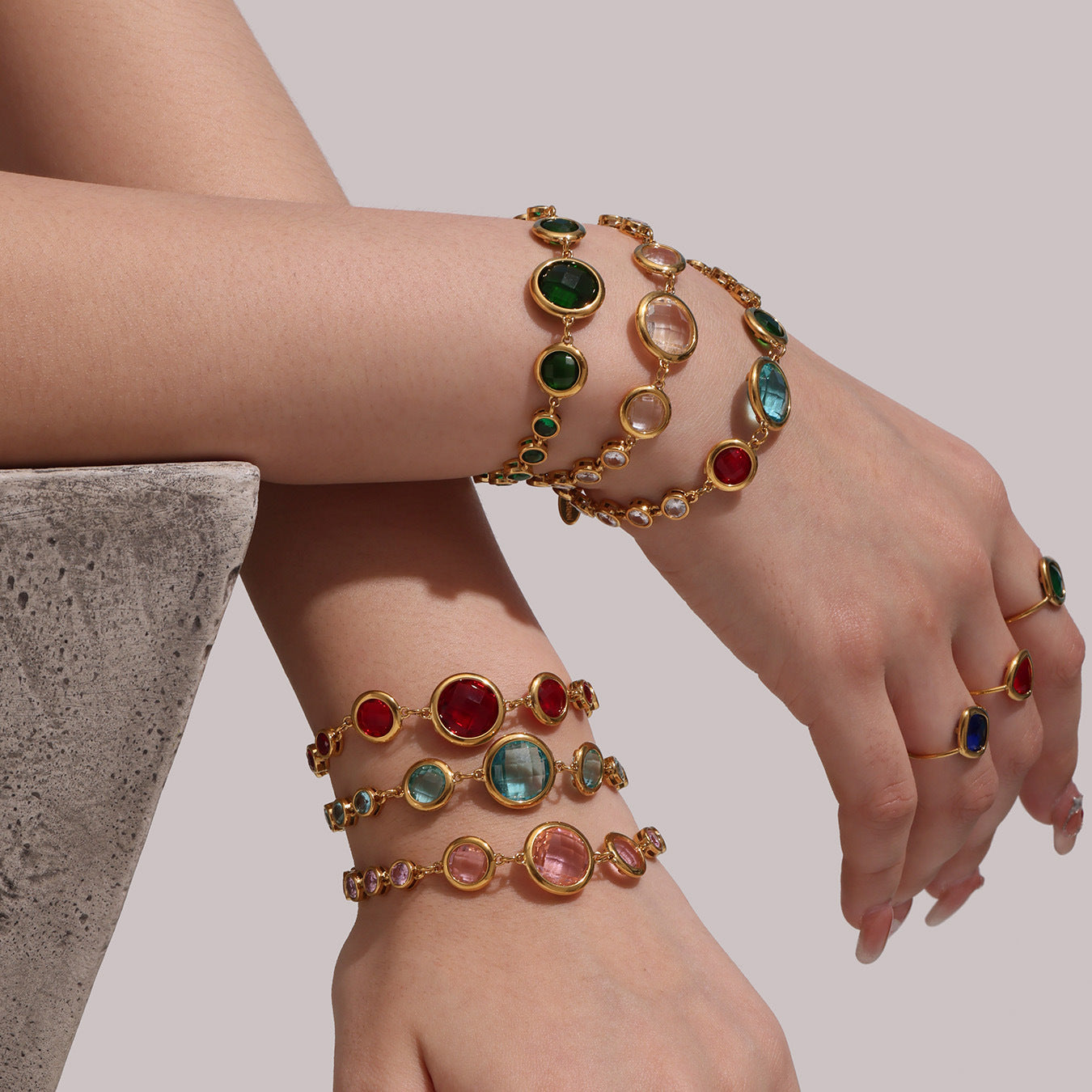 Planderful Czech Glass Bracelet For Women Luxury 18K Gold