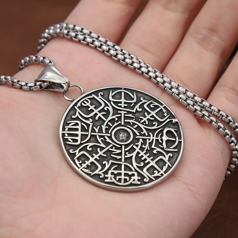 Viking Compass Stainless Steel Necklace for Men Wholesale