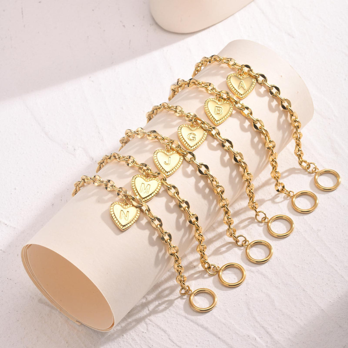 European – American Stainless Steel English Letter Gold Bracelet Women's