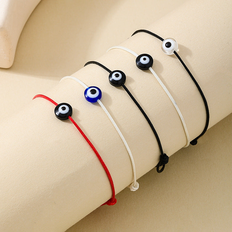 Planderful Vienna Verve Handmade Braided Rope Devil's Eye Bracelet Set – Stylish Creative Design