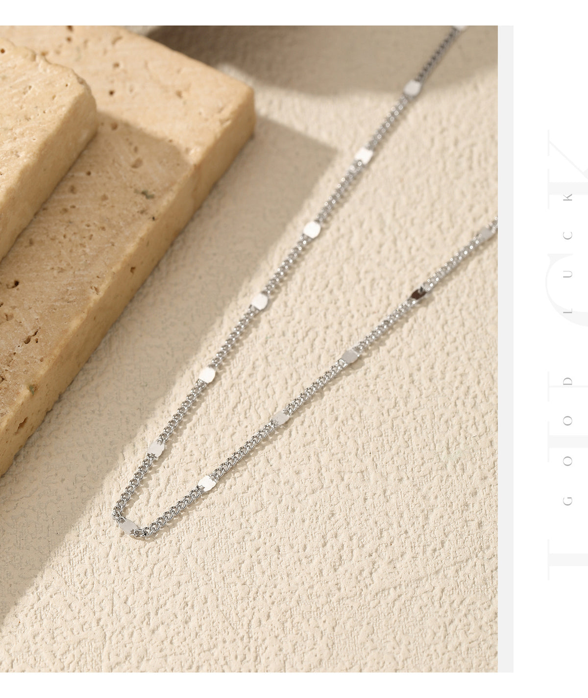 925 Sterling Silver Shimmer Plain Chain Necklace