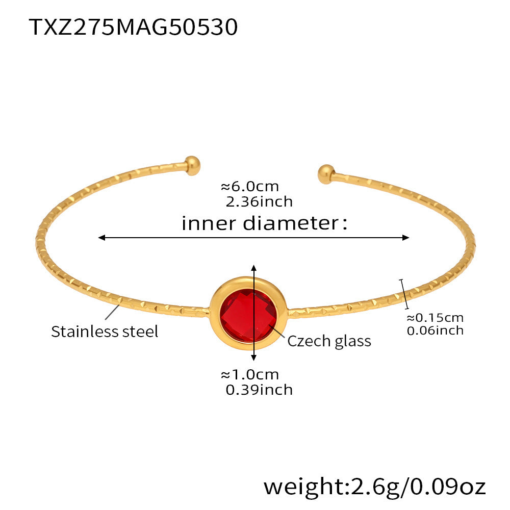 Planderful Round Cut Czech Glass Bracelet Fine Luxury Women