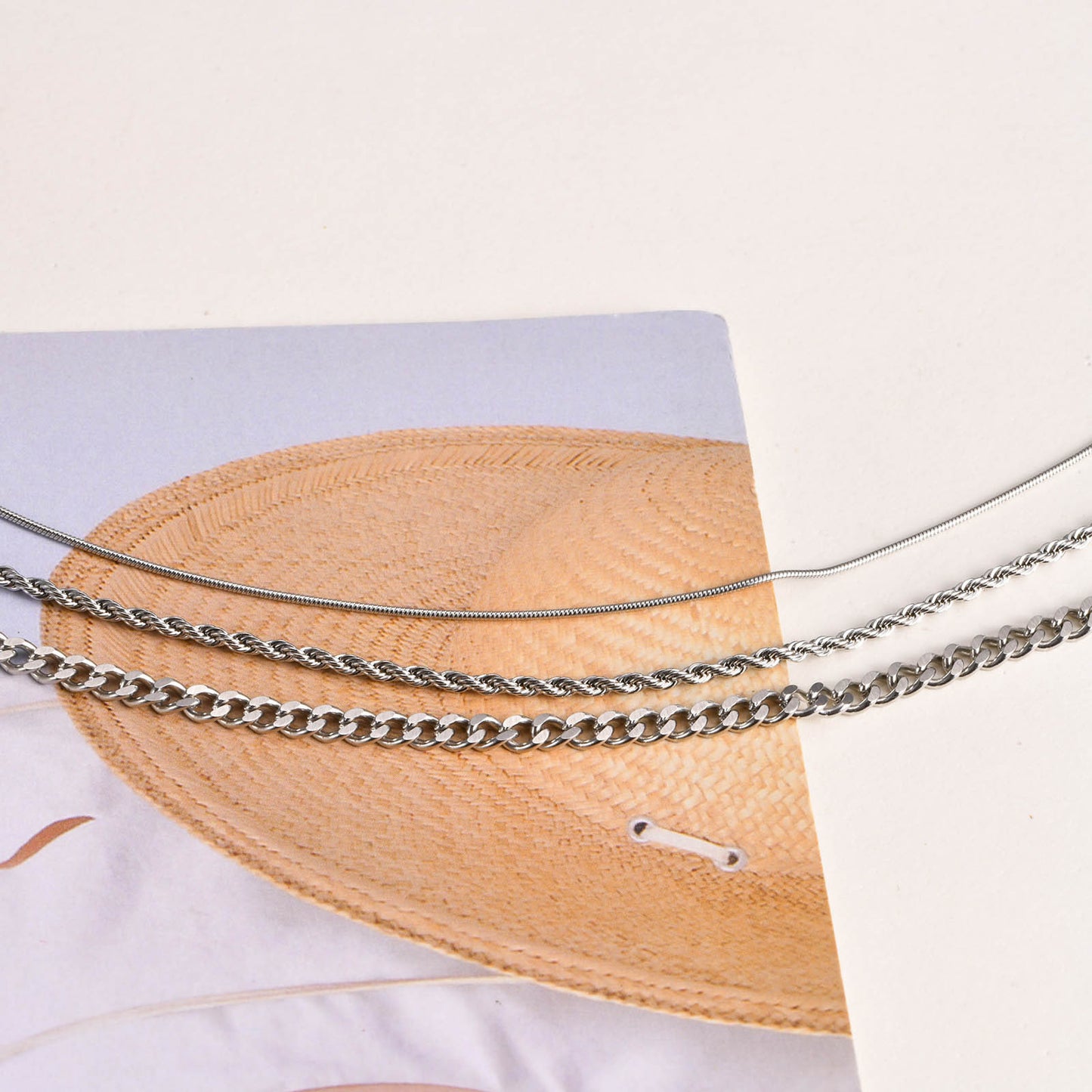 Stainless Steel Twist Chain Round Snake Chain Stacked Necklace Gold