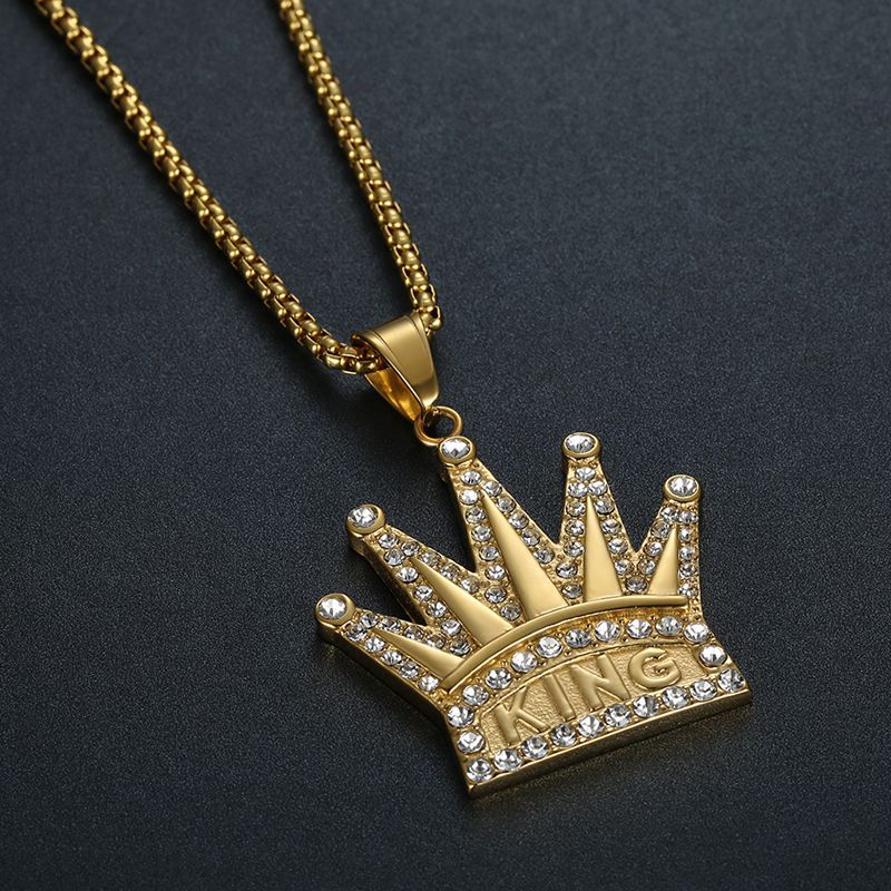 Zircon Necklace - Statement Crown Pendant