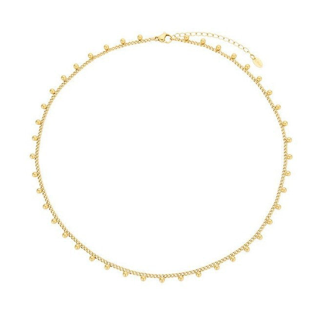 Planderful Jewelry Gold Bead Necklace Bohemian Tassel Stainless Steel 18K Plated