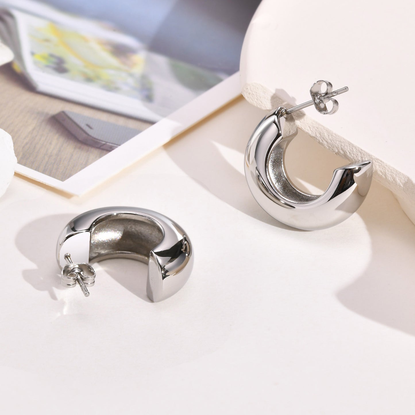 European And American Earrings C Shaped Gold Women's Wholesale