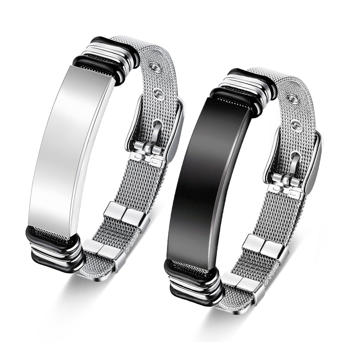 Planderful Premium Stainless Steel Mesh Bracelet Adjustable Unisex Gift For Men Women Teens