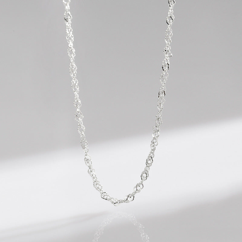 925 Sterling Silver Heart Snake Chain Necklace
