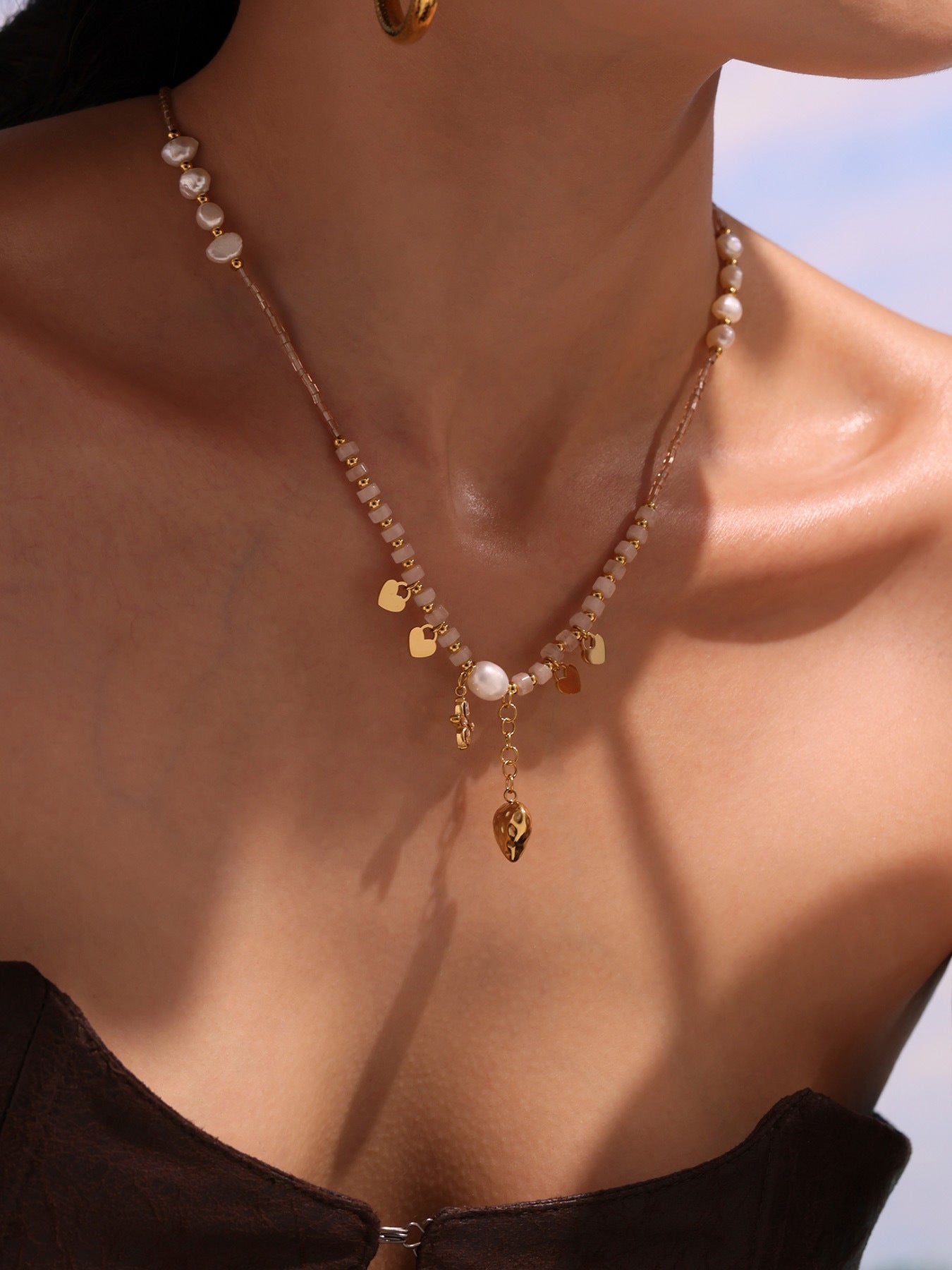 Planderful Tassel Pearl Clavicle Necklace For Girls Luxe