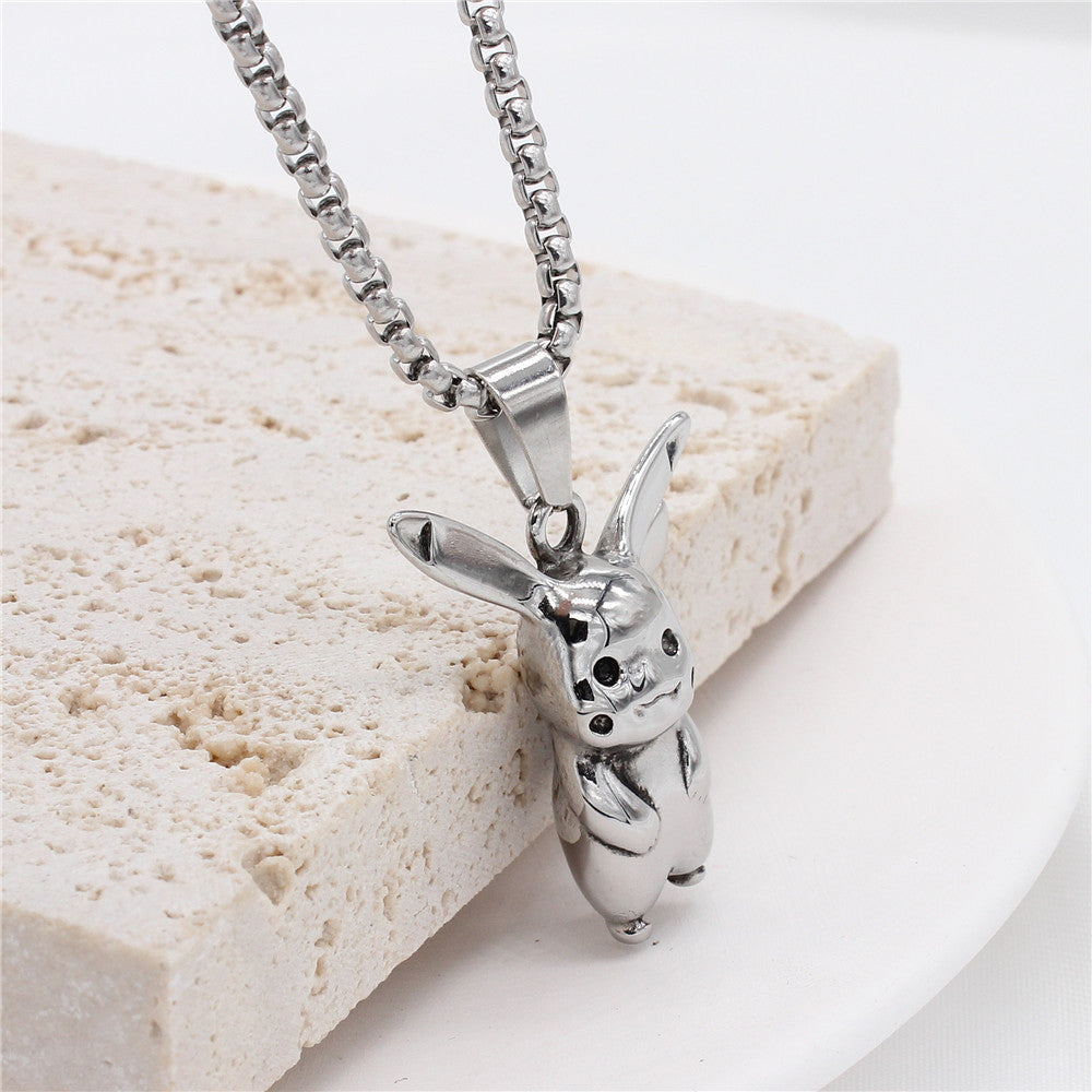 Planderful Pokemon Titanium Steel Pendant Premium for Unisex Fans Cartoon Anime Jewelry Protection Charm