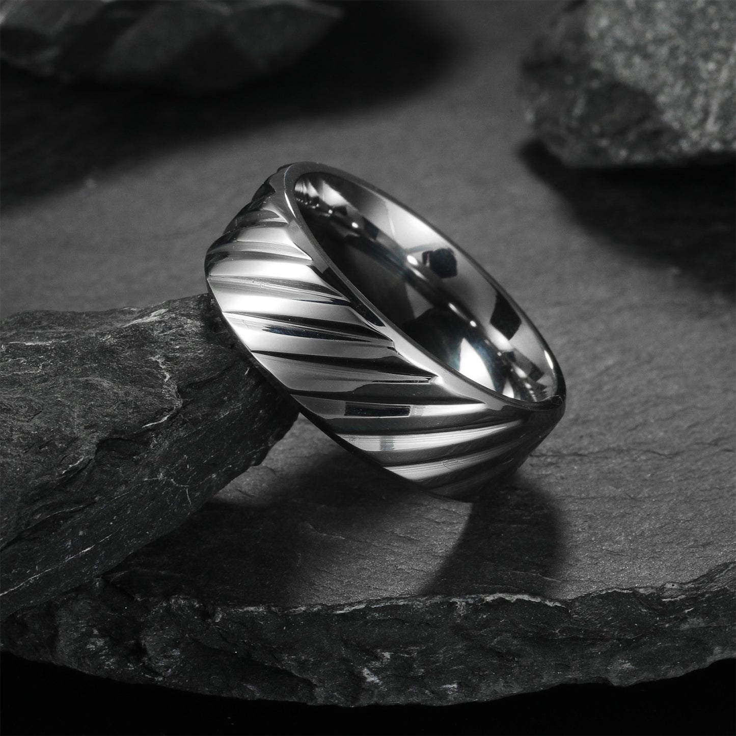 Premium Titanium Steel Ring For Men Unisex Twill Design By Planderful Everyday Genie Collection