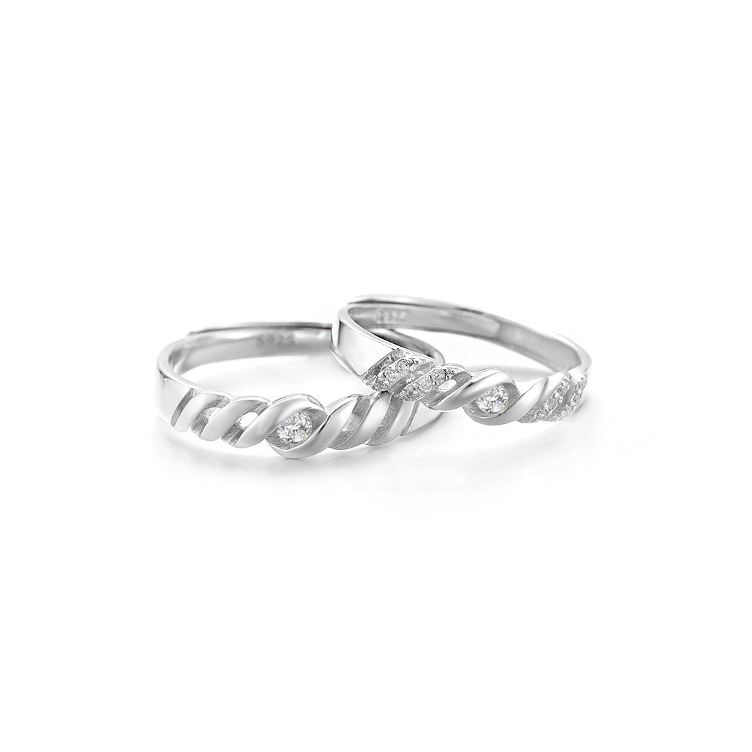 Planderful Mobius 925 Sterling Silver Couple Rings – Niche Design and Light Luxury