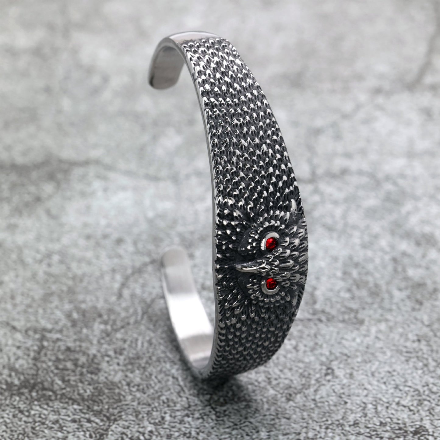 Planderful Solid Steel Owl Bracelet Unisex Retro C Shape