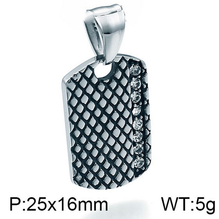 Planderful Vintage Cross Flower Mens Pendant Black Zircon