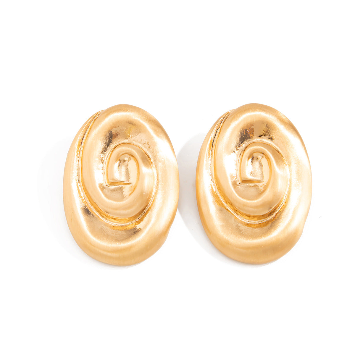 Threaded Stud Earrings Matte Retro Geometric Vortex Statement Planderful Vienna Verve For Women