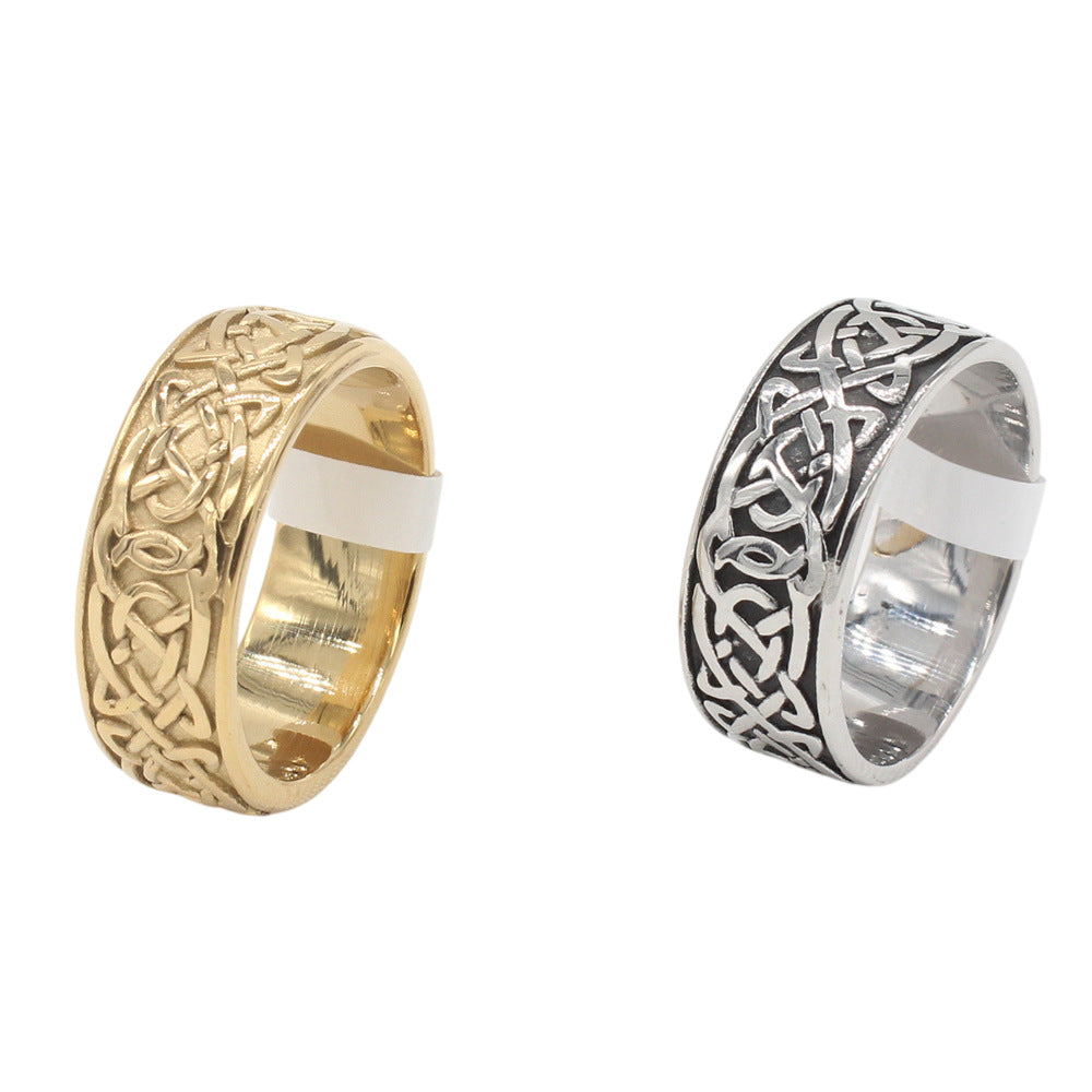 Viking Pattern Ring Titanium Steel Unisex Durable Nordic Totem Design By Planderful For Men And Women