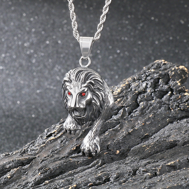 Planderful Forest Lion Pendant For Men Domineering Stainless