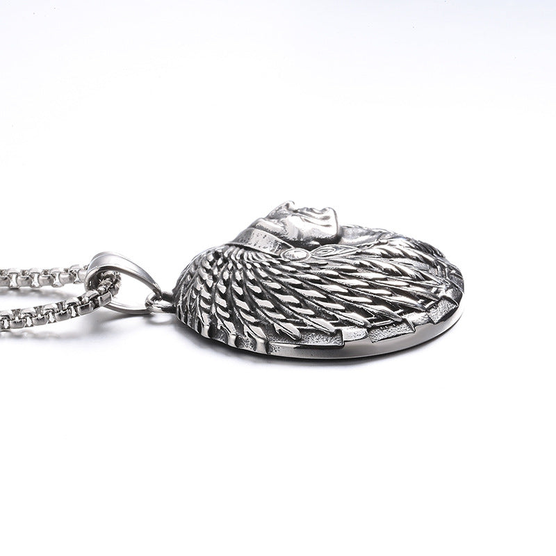 Stainless Steel Necklace - Statement Hip-Hop Pendant For Men