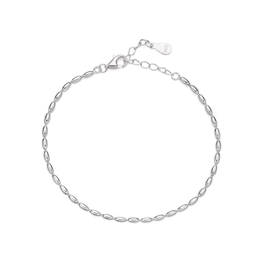 Millet Bead Chain Silver Bracelet