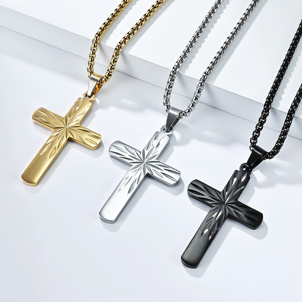 Steel Necklace - Minimalist Cross