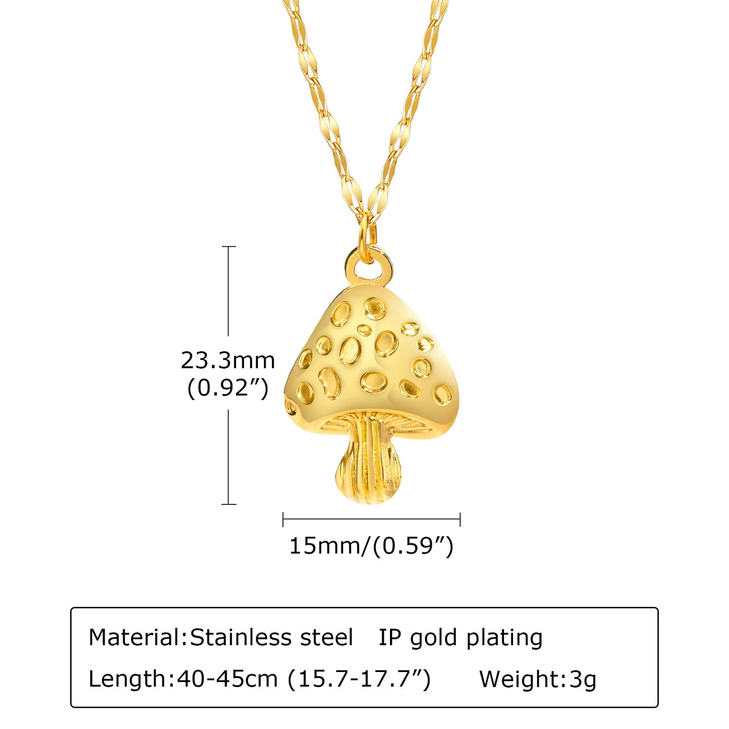 European And American Stainless Steel Gold Mushroom Earrings