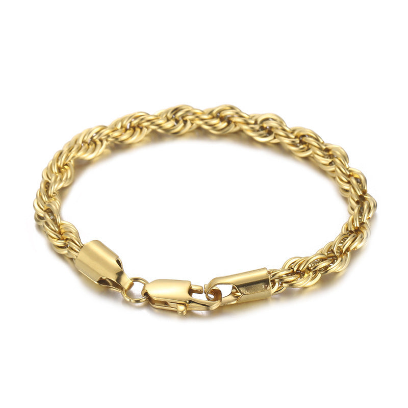 Titanium Steel – & Men's Buckle Twist Chain 4/6/8 Mm Twist Rope Chain Bracelet