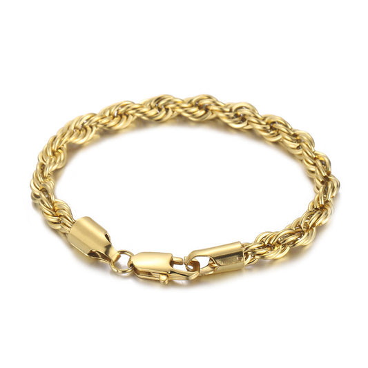 Titanium Steel – & Men's Buckle Twist Chain 4/6/8 Mm Twist Rope Chain Bracelet