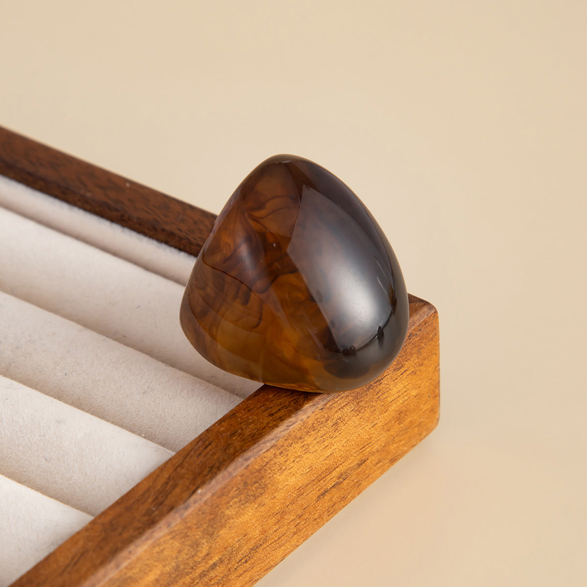 Planderful Collection Resin Ring Vienna Verve Bold Color Smudge Geometric Wide Statement Unisex Jewelry