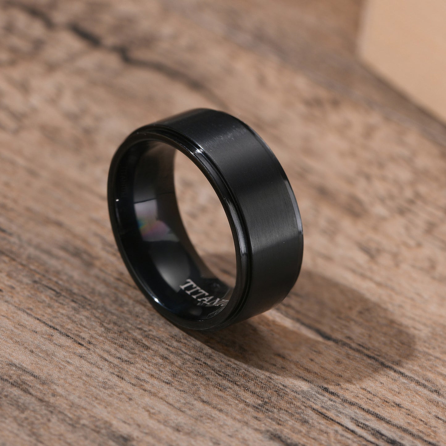 Titanium Material Simple Ring for Black Men Personalized Jewelry