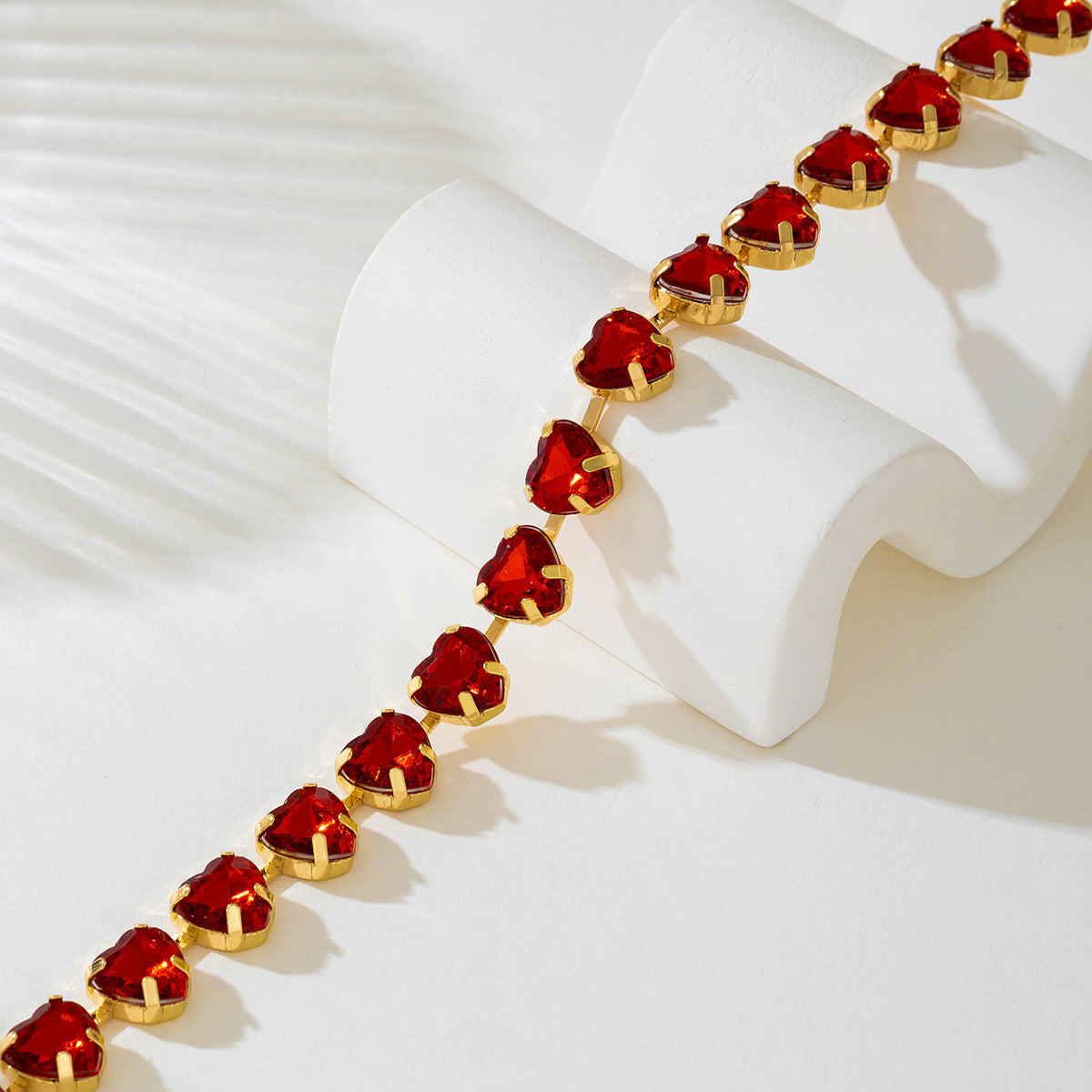 Planderful Vienna Verve Necklace – Elegant Metal Peach Heart Design