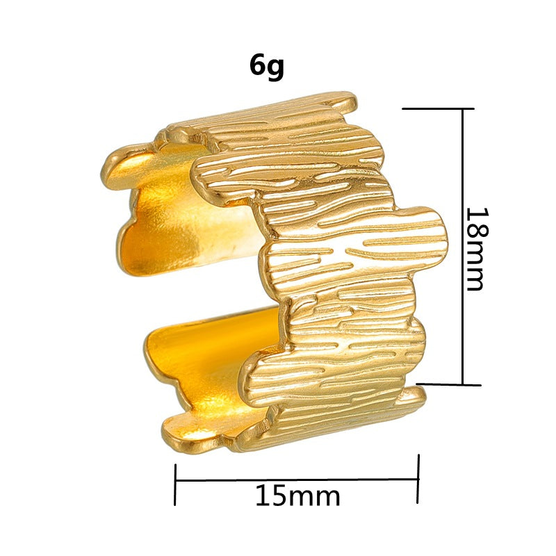 Planderful Everyday Genie Geometric Stainless Steel Ring Adjustable Unisex Large Statement